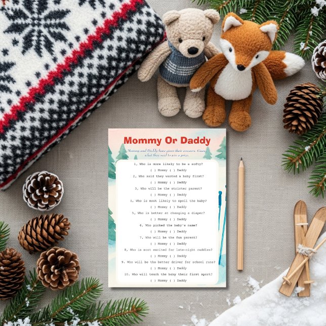 Après Bébé skid baby Guess Who Game-kort Inbjudningar (Après Bébé ski baby Guess Who Game card)