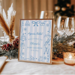 Après Bébé Winter Baby Shower Welcome Poster