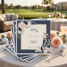 Apres Golf Elegant Royal Blå Blommig Sjungande Möh