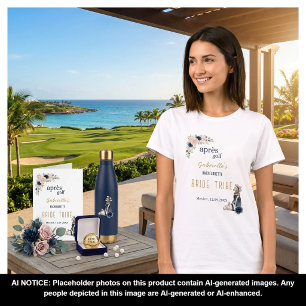 Après Golf Systerbrud Blå Elegant Förberedd Blommi T Shirt