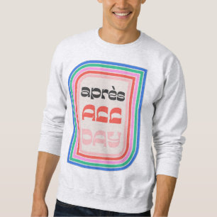 Après hela dagen 70-talet: Retro Stripe Type Sweat Lång Ärmad Tröja