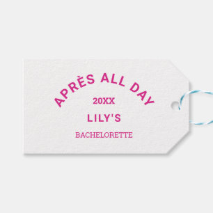 Après hela dagen Shock rosa Bachelorette Ski Vapen Presentetikett