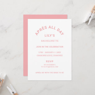 Après hela Isigen Rosa Bachelorette Ski Theme Inbjudningar