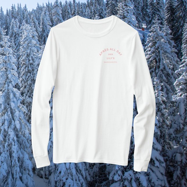 Après hela Isigen Rosa Bachelorette Ski Vapensköld T Shirt (Skapare uppladdad)