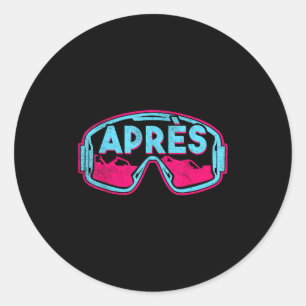 Après, Retro Skidor Snowboard Vintage 80s 90s Skid Runt Klistermärke