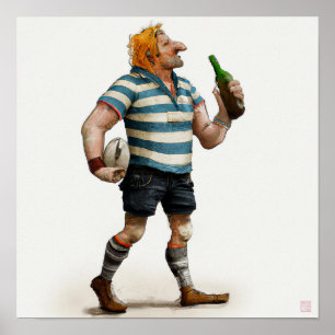 Après Rugby - Rugby Painting Print Poster