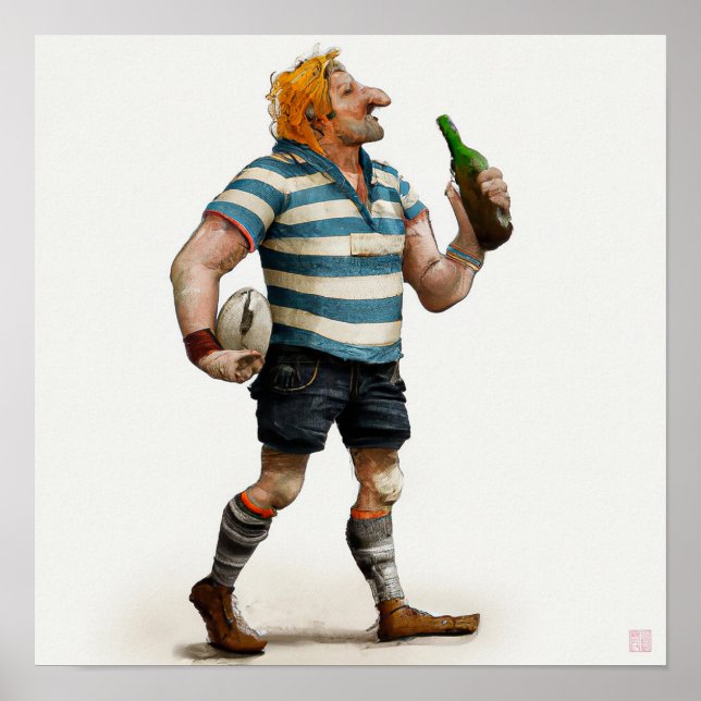 Après Rugby - Rugby Painting Print Poster (Framsidan)