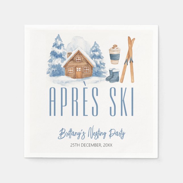 Apres Ski Baby Shower Winter Nested Party Pappersservett (Framsidan)