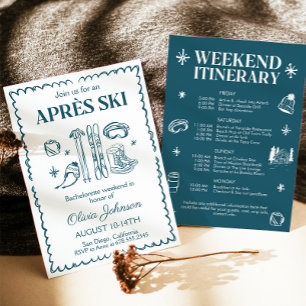 Apres Ski Bachelorette Helg Party Itinerary Inbjudningar