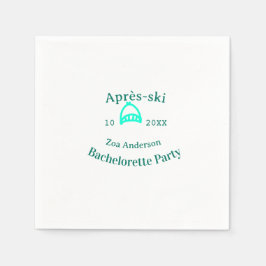 Après-ski bachelorette party turquoise hat name da pappersservett