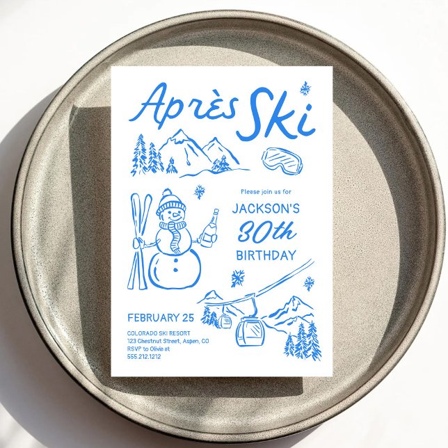 Après Ski Birthday Ski Party Invitation Inbjudningar (Skapare uppladdad)