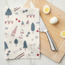 Apres Ski Cabin Decor Champagne Kökshandduk