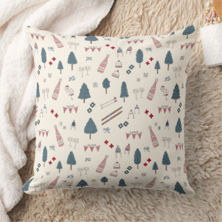 Apres Ski Cabin Decor Retro Rosa Champagne Kudde
