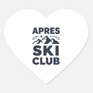Apres Ski Club Mountain Logo - Anpassad herr vinte Hjärtformat Klistermärke