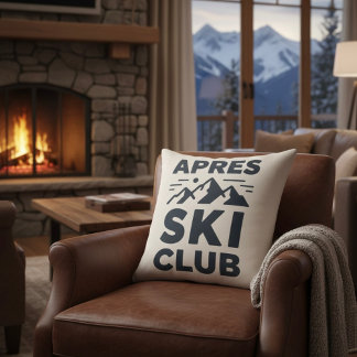 Apres Ski Club Mountain Logo - Anpassad herr vinte Kudde