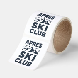 Apres Ski Club Mountain Logo - Custom Mens Winter  Fyrkantigt Klistermärke