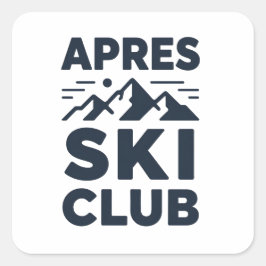 Apres Ski Club Mountain Logo - Custom Mens Winter  Fyrkantigt Klistermärke