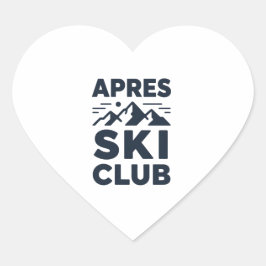 Apres Ski Club Mountain Logo - Custom Mens Winter  Hjärtformat Klistermärke