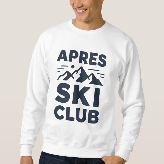 Apres Ski Club Mountain Logo - Custom Mens Winter  Lång Ärmad Tröja (Framsida)