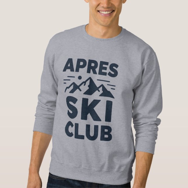 Apres Ski Club Mountain Logo - Custom Mens Winter  Lång Ärmad Tröja (Framsida)