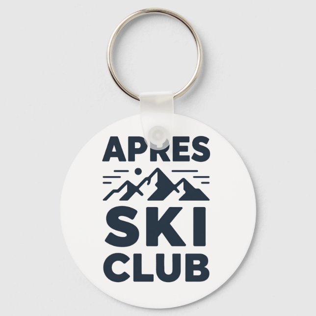 Apres Ski Club Mountain Logo - Custom Mens Winter  Nyckelring (Framsida)