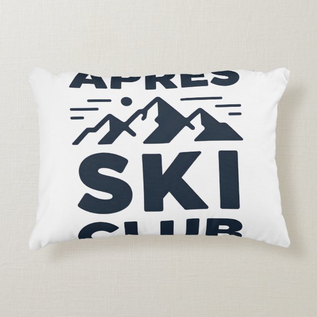 Apres Ski Club Mountain Logo - Custom Mens Winter  Prydnadskudde (Framsidan)