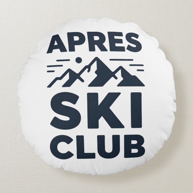 Apres Ski Club Mountain Logo - Custom Mens Winter  Rund Kudde (Framsidan)