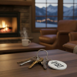 Apres Ski Club Mountain Logo - Custom Mens Winter  Rund Silverfärgad Nyckelring