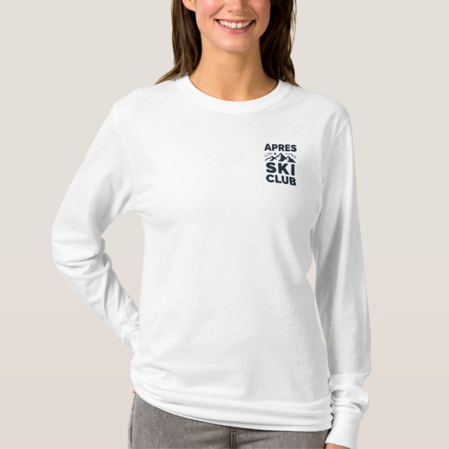 Apres Ski Club Mountain Logo - Custom Mens Winter  T Shirt (Framsida)