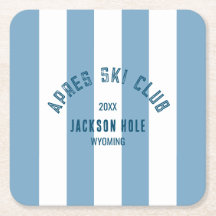 Apres Ski Club Retro Blå Cabana Randig Ski Party