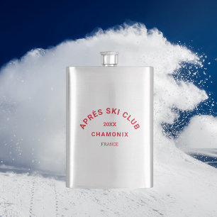 Après Ski Club Vinter Röd Skidort Vapen Fickplunta
