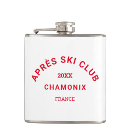 Après Ski Club Vinter Röd Skidortens Vapen Fickplunta