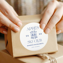 Apres Ski Club Vinter Skid Möhippa  Runt Klistermärke