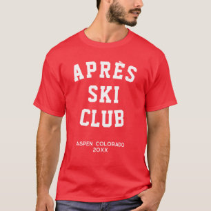 Après ski Club Vinter Skidresa Matchande Grupp Ski T Shirt