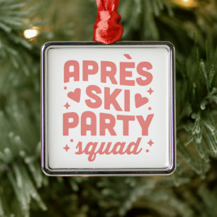 Après ski cocktailparty tjejgäng rosa estetik julgransprydnad metall