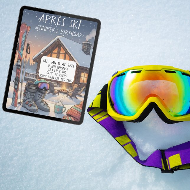Après Ski Födelsedagsfest Inbjudningar (Skapare uppladdad)