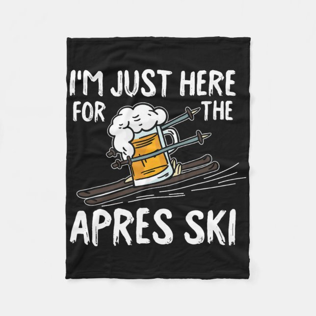 Apres Ski Funny Skier Winter Sport Skiing Gift Fleecefilt (Framsidan)