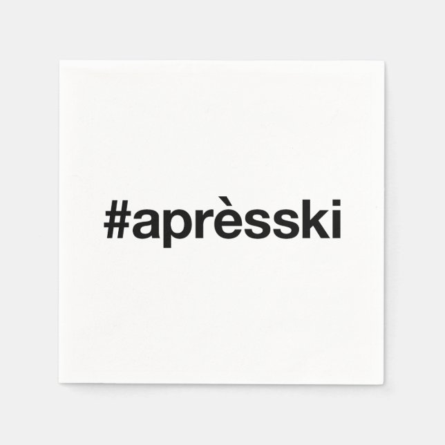 APRES SKI Hashtag Pappersservett (Framsidan)