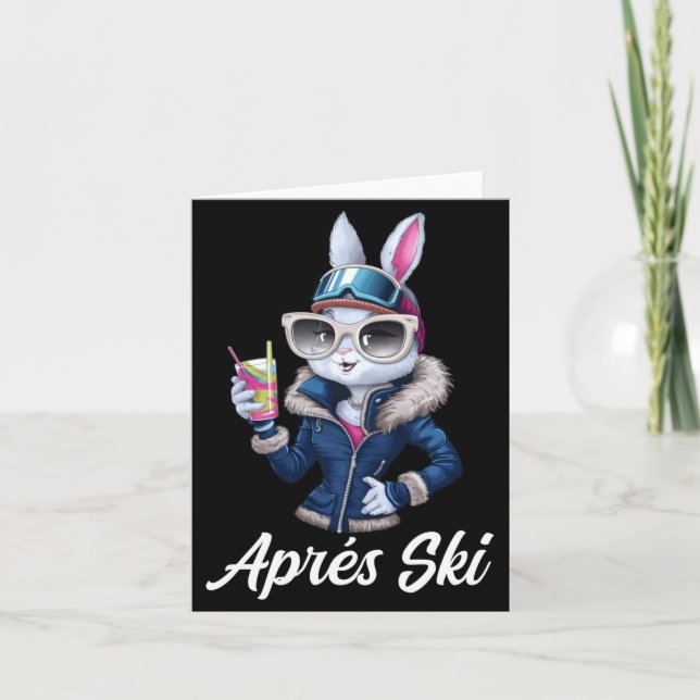 Apres Ski Hat Party Design Ski Bunny Skier Outfit  Kort (Framsida)