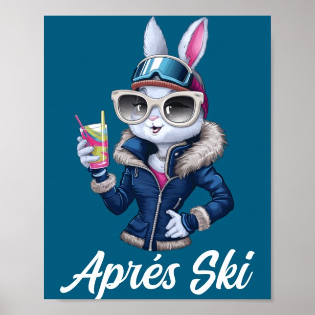 Apres Ski Hat Party Design Ski Bunny Skier Outfit  Poster (Framsidan)