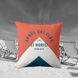 Après Ski Klubb Red Navy Vintage Stil Ski Decor Kudde