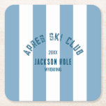 Apres Ski Klubb Retro Blue Cabana Rand Ski Party Underlägg Papper Kvadrat<br><div class="desc">Apres Ski Klubb papper underlägg är perfekt för dina klubb-teman på sluttningarna, av hetten eller i överlämningen... Retro blue cabana rand med anpassningsbar klubb skidans vapensköld. Anpassa med information om din samling.. år, resort och mål. Perfekt för en familj eller vänner i skidskidskidskidor resa, apres skidskidor eller skidbachelorette klubb. Matchningstillbehör...</div>