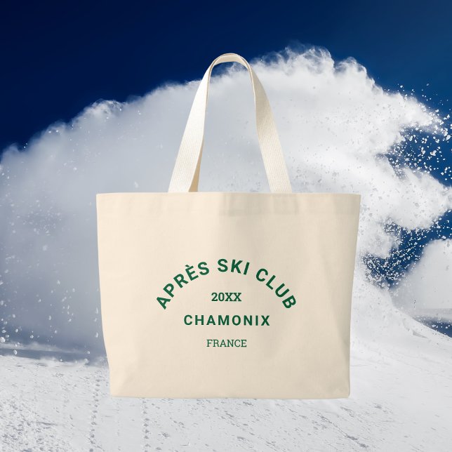 Après Ski Klubb Winter Grönt Ski Resort Vapensköld Jumbo Tygkasse (Skapare uppladdad)