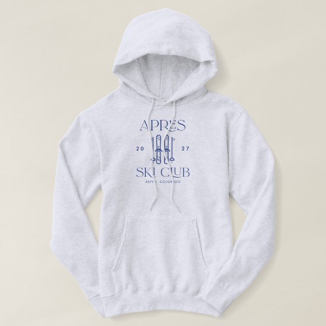 Apres Ski Klubb Winter Ski Bachelorette Party Hoodie (Design framsida)