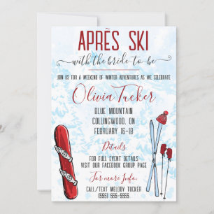 Apres Ski med Bride to be! Ski Bachelorette Inbjudningar