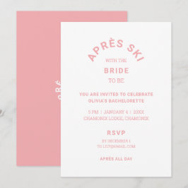 Après Ski med briden att vara Rosa Bachelorette Inbjudningar