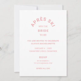 Après ski med briden be Rosa Bachelorette Resa Inbjudningar