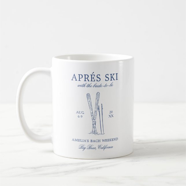 Après Ski med Bruden Som Ska Gifta Sig Bach-helg Kaffemugg (Vänster)