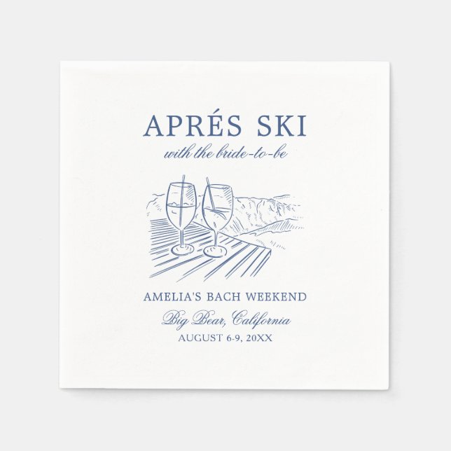 Après Ski med Bruden Som Ska Gifta Sig Bach-helg Pappersservett (Framsidan)