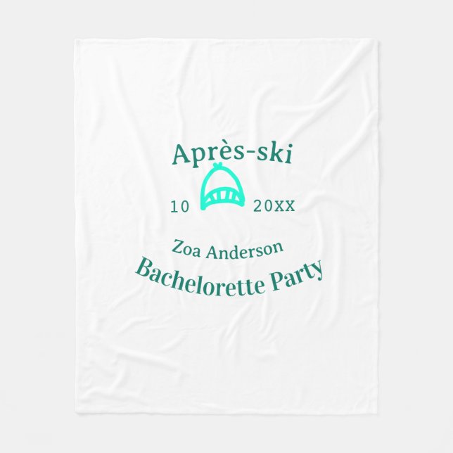 Après-ski möhippa turkos hatt namn da fleecefilt (Framsidan)